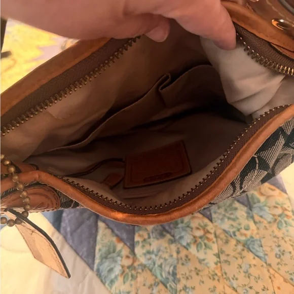 Coach Blue and Brown Floral Women's Bag - Picture 3 of 4
